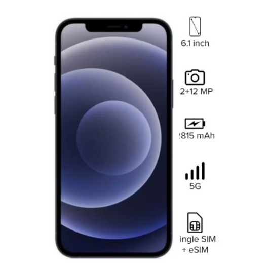 iPhone 12 With Facetime 128GB Black 5G - TRA Approved