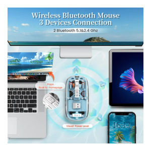Wireless Transparent Mouse Blue (Bluetooth + USB)