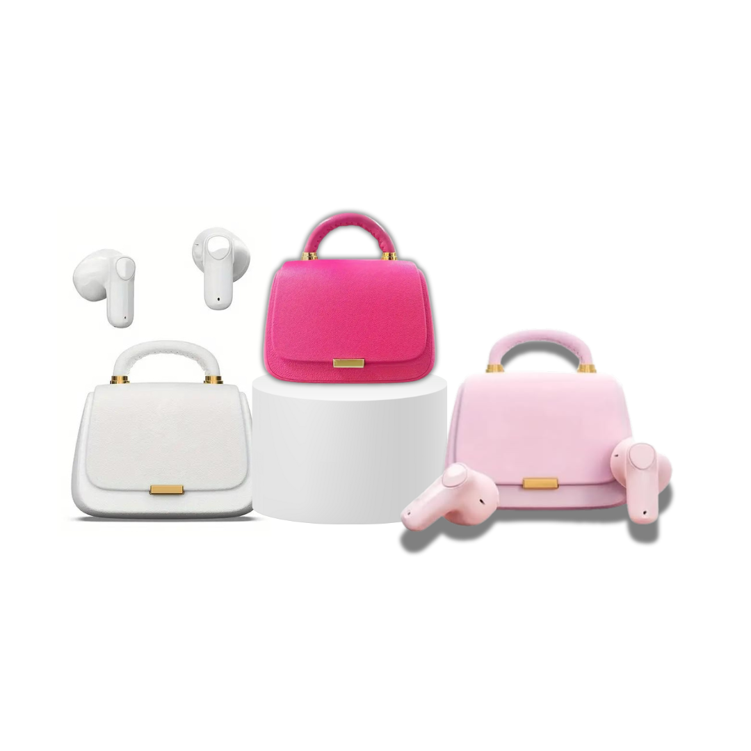 Variety of earbuds and headsets showcasing different styles and designs, including wireless earbuds, over-ear headphones, and noise-canceling models.