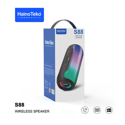 Haino Teko S88 Waterproof Bluetooth Speaker with RGB Lighting, Micro SD Slot