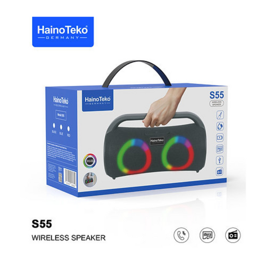 Haino Teko Germany S55 Portable Wireless Bluetooth Speaker Black
