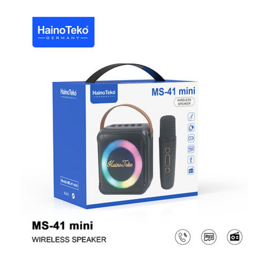 Haino Teko Germany MS 41 Mini Wireless Bluetooth Portable Speaker with Mic Black
