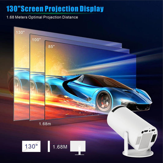 Home Cinema Outdoor Portable Projector with Wi-Fi 6/BT 5.0, Compatible with Android/iOS/PC/PS5/TV Stick/HDMI