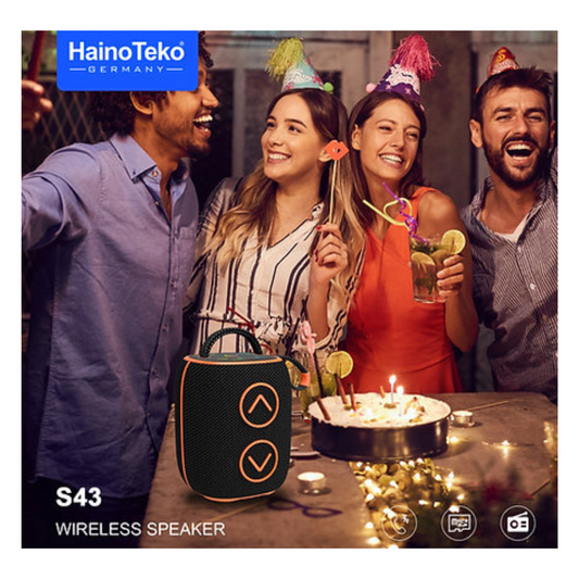 Haino Teko Germany S43 Portable Speaker With Button Control and RGB Colour Black
