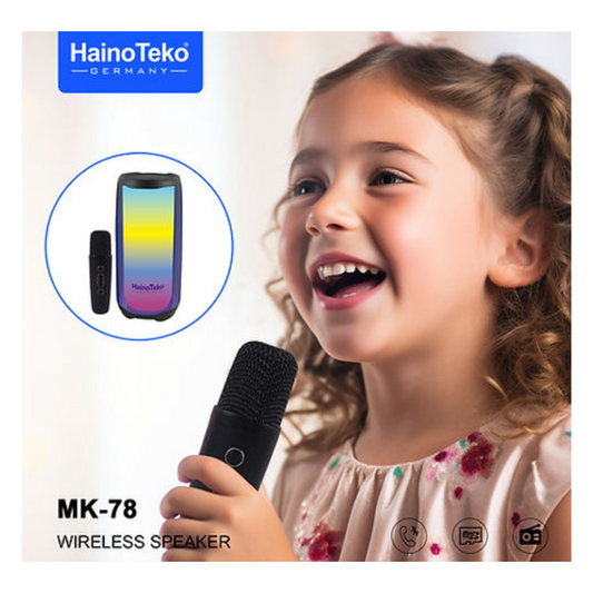 Haino Teko Germany MK78 Portable Bluetooth Speaker with Wireless Mic Black