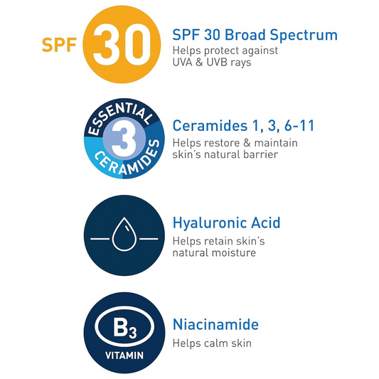 Cerave Facial Moisturizing Lotion Am Spf 30 3 Oz Daily Face Moisturizer With Spf Packaging May Vary