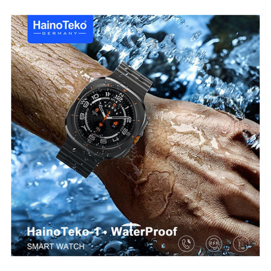 HainoTeko-1 Waterproof Smartwatch With AMOLED Display and 3 Pair Straps For Men