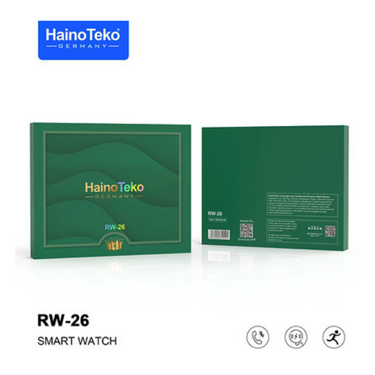 HainoTeko Germany RW-26 Round Smart Watch With Stylish King Bracelet And wireless Charger For Men's