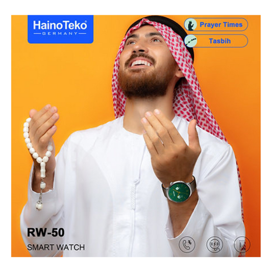 HainoTeko RW-50 Super Max Size Round Shape Curved AMOLED Display Smart Watch With 3 Pair Straps