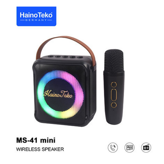 Haino Teko Germany MS 41 Mini Wireless Bluetooth Portable Speaker with Mic Black