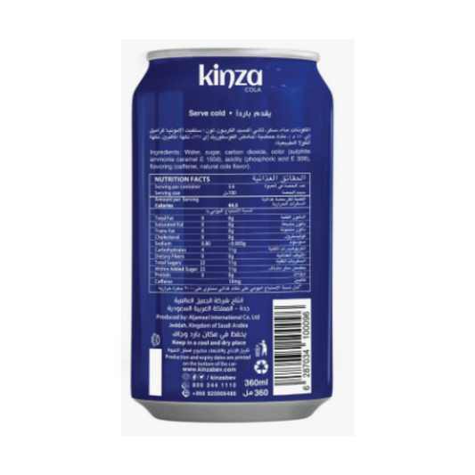 Kinza Cola Soft Drink Tin 360 ml x 24