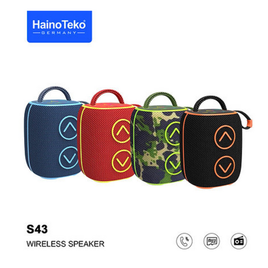 Haino Teko Germany S43 Portable Speaker With Button Control and RGB Colour Black