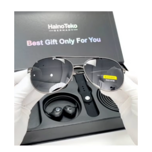 HainoTeko Germany GP 22 Smart Watch Gift Box with Sunglasses, Belt and Neckband for Men and Boys