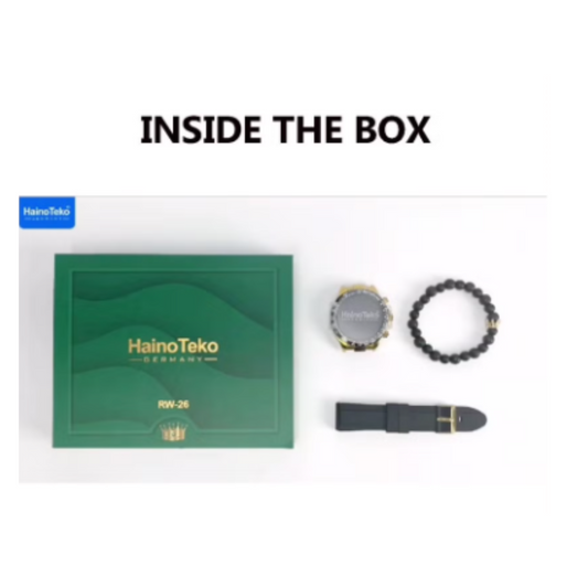HainoTeko Germany RW-26 Round Smart Watch With Stylish King Bracelet And wireless Charger For Men's