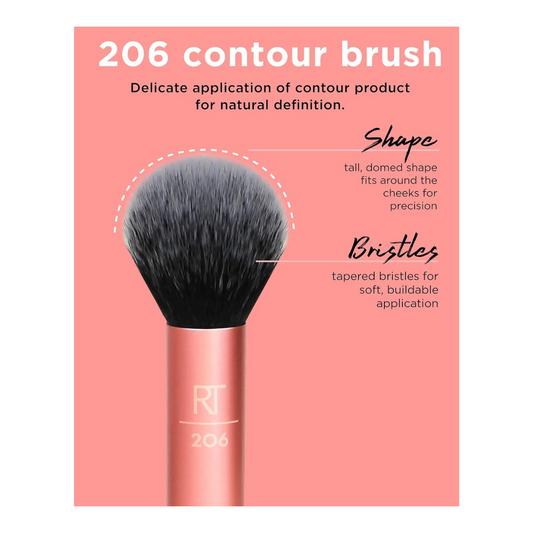 REAL TECHNIQUES Flawless Base Brush Set With Ultra Plush Custom Cut Synthetic Bristles and Extended Aluminum Ferrules to Build Coverage.