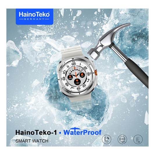 HainoTeko-1 Waterproof Smartwatch With AMOLED Display and 3 Pair Straps For Men