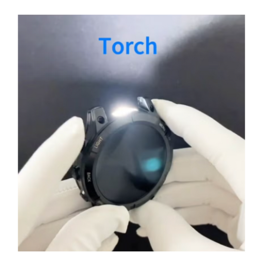 HainoTeko Germany RW-46 Round shape AMOLED Display Smart Watch With Built in Torch 3 Pair Straps and Wireless Charger