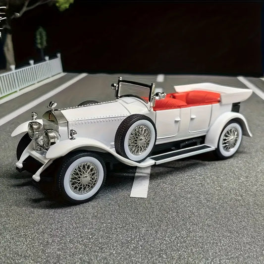1:18 scale Bugatti Mistral W16 diecast sports car model in black and yellow with alloy body, detailed exterior, and wind-powered push.