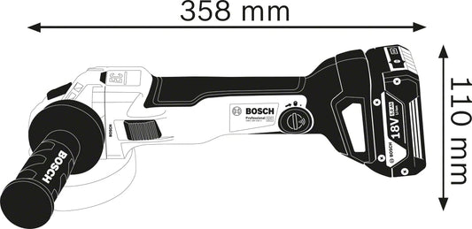 Bosch Professional Bosch GWS 18V-10 Heavy Duty Cordless Angle Grinder (Solo Tool), Brushless Motor, 125 mm, M14, 9,000 rpm, 2.1 Kg (18V Batteries