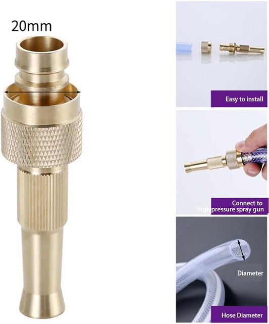 Brass integrated direct spray gun for car wash with adjustable nozzle" "High-pressure brass spray gun for efficient car cleaning" "Close-up of brass spray gun designed for car washing