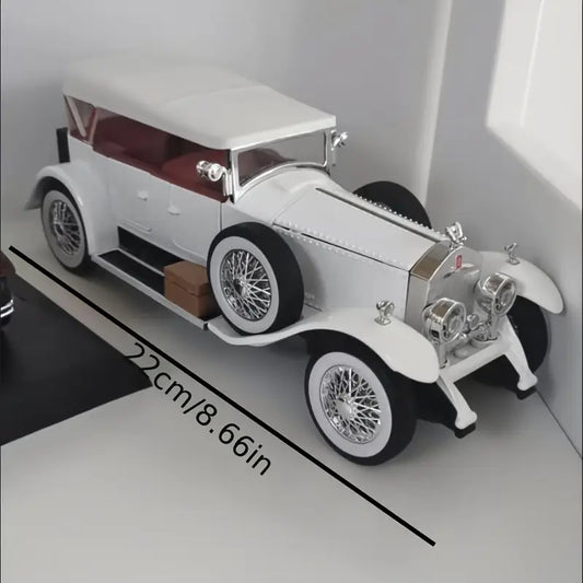 1:18 scale Bugatti Mistral W16 diecast sports car model in black and yellow with alloy body, detailed exterior, and wind-powered push.