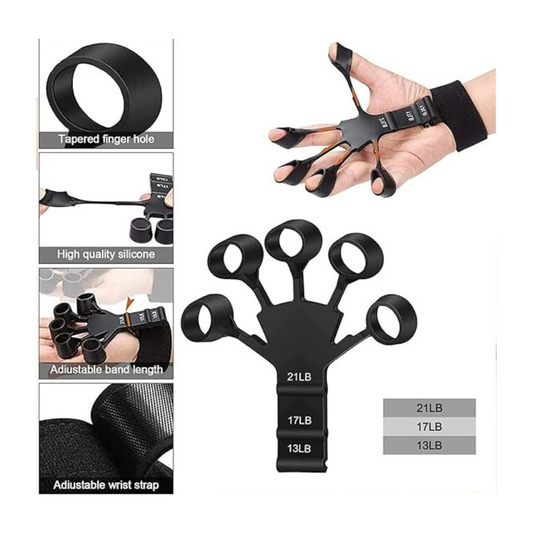 Hand Grip Strengthener - Adjustable Finger Exerciser and Finger Stretcher -  Grip Strength Trainer for Hand Therapy, Rock Climbing - Relieve Pain for