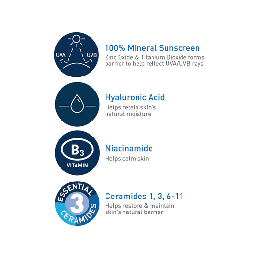 CeraVe Tinted Sunscreen with SPF 30 | Hydrating Mineral Sunscreen