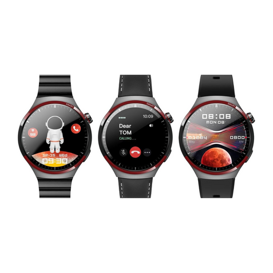 Haino Teko Germany RW-32 Pro Space X Version Curved AMOLED Display Smart Watch With 3 Pair Straps, Tasbeeh, 5 Time Pray Alarm and Wireless Charger