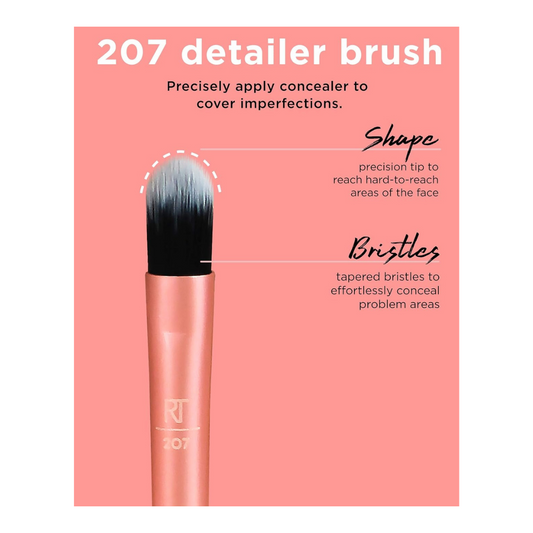 REAL TECHNIQUES Flawless Base Brush Set With Ultra Plush Custom Cut Synthetic Bristles and Extended Aluminum Ferrules to Build Coverage.