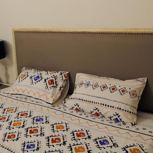 Printed Cotton Bedsheet with Pillow Covers