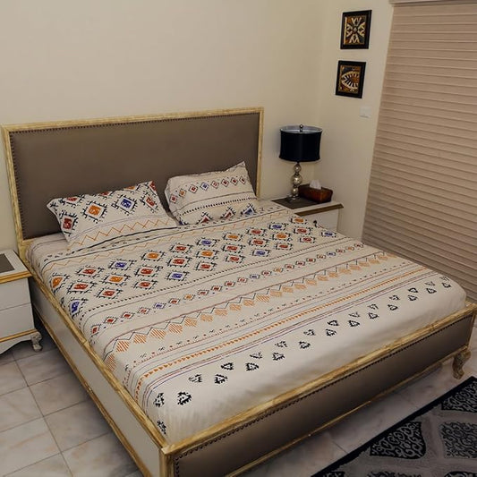 Printed Cotton Bedsheet with Pillow Covers
