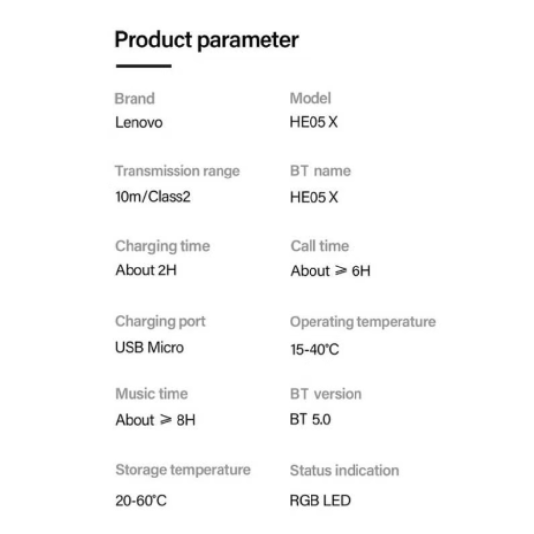Lenovo HE05X Neckband Earphones