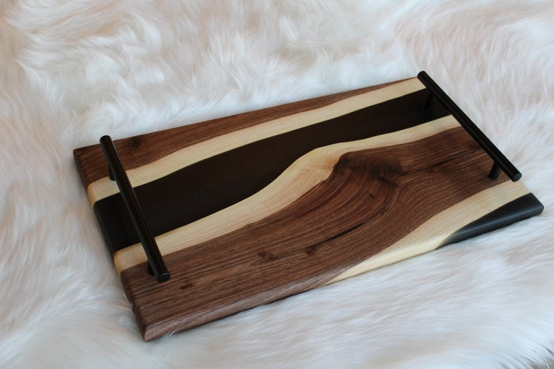Wooden Tray With Resin Art (25.4x38.1x2)