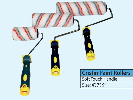 Paint Rollers, Roller Handle Threaded Extendable Rollers Set 9 Inch for Walls and Ceilings, Paint Pads, Paint Tray, Brush, Scraper, Mini Rollers