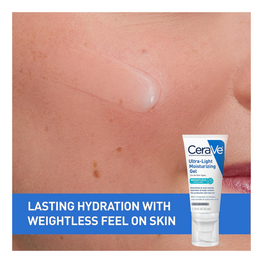 CeraVe Ultra-Light Moisturizing Gel | Hydrating Gel Face Moisturizer with Ceramides, Niacinamide, Hyaluronic Acid | Fragra..#skincare #SkinProducts # Face serum # serum #Face