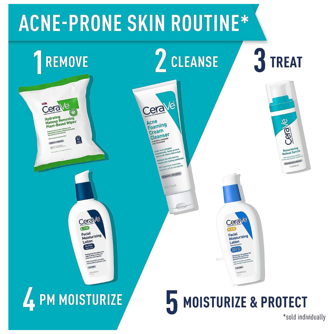 CeraVe Retinol Serum for Post-Acne Marks and Skin Texture | Pore Refining, Resurfacing, Brightening Facial Serum #BrightEyes #WrinkleCare #CaffeineBoost #EyeCreamEssentials #PeptidePower #AntiAgingSkincare #YouthfulGlow #SmoothSkin #TiredEyes #UnderEyeCare