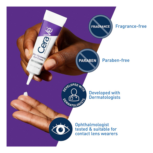"CeraVe Eye Cream for Wrinkles Under Eye Cream with Caffeine, Peptides #SkinSerum #BrightEyes #WrinkleCare #CaffeineBoost #EyeCreamEssentials #PeptidePower #AntiAgingSkincare #YouthfulGlow #SmoothSkin #TiredEyes #UnderEyeCare