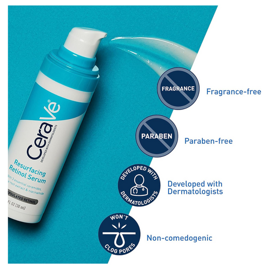 CeraVe Retinol Serum for Post-Acne Marks and Skin Texture | Pore Refining, Resurfacing, Brightening Facial Serum #BrightEyes #WrinkleCare #CaffeineBoost #EyeCreamEssentials #PeptidePower #AntiAgingSkincare #YouthfulGlow #SmoothSkin #TiredEyes #UnderEyeCare