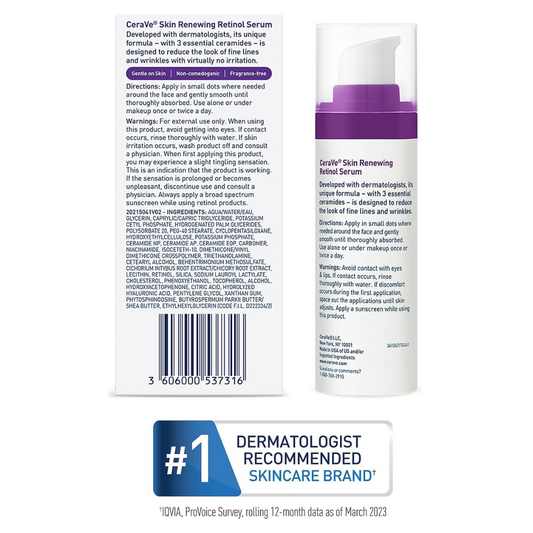 CeraVe Anti Aging Retinol Serum 1 Ounce Cream Serum for Smoothing Fine Lines and Skin Brightening Fragrance Free. #Skin Serum  #Face Serum #Face Products # Face Scrub 