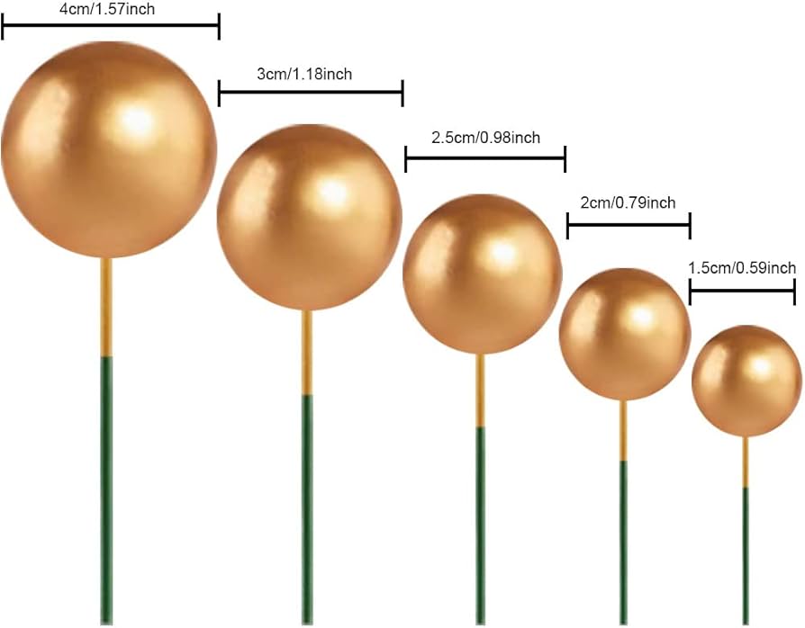 20pcs Set of  Round Ball Cake Toppers