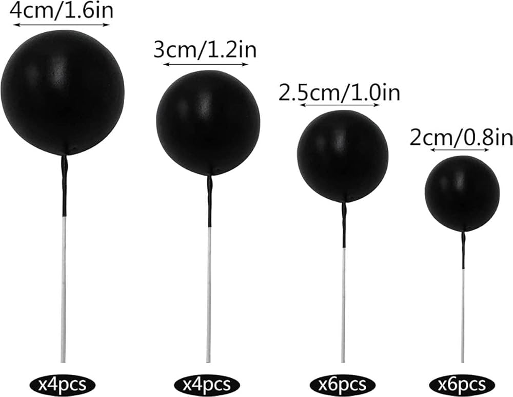 20pcs Set of  Round Ball Cake Toppers