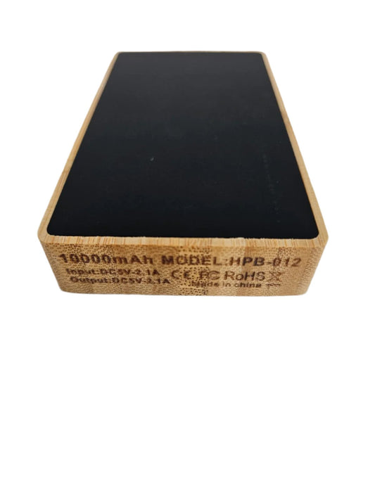 10,000 mAh wooden power bank featuring both USB and Type C ports, combining natural aesthetics with modern technology for on-the-go charging. #EcoTech #SustainableGadgets #WoodenPowerBank #ModernCharging #TechWithStyle #PortablePower