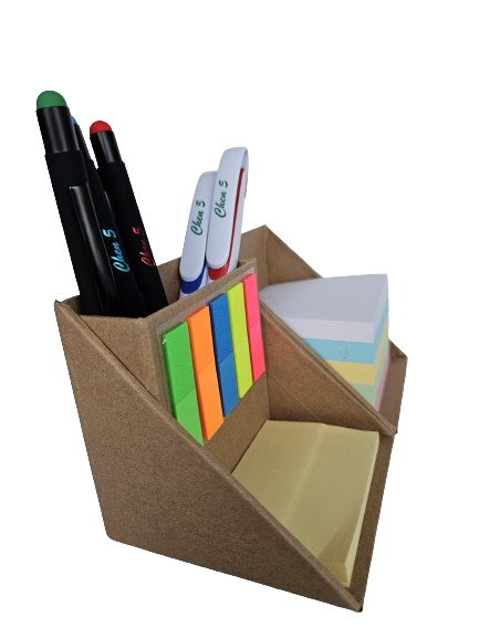Cube Style Foldable Sticky Memo Pads with Stationery Pen Holder