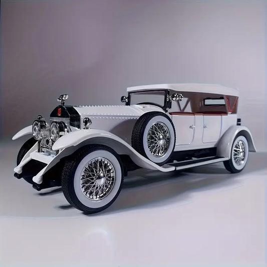 1:18 scale Bugatti Mistral W16 diecast sports car model in black and yellow with alloy body, detailed exterior, and wind-powered push.