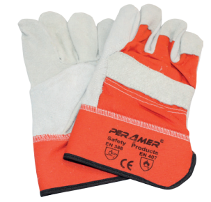 Cowhide Split Leather Work Gloves, 1 Pair, 32 Fahrenheit Or Above Welding Gloves, Heavy Duty Truck Driving Gardening Farm Rigger Gloves, Builder