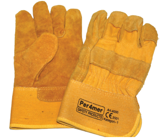 Cowhide Split Leather Work Gloves, 1 Pair, 32 Fahrenheit Or Above Welding Gloves, Heavy Duty Truck Driving Gardening Farm Rigger Gloves, Builder