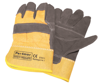 Cowhide Split Leather Work Gloves, 1 Pair, 32 Fahrenheit Or Above Welding Gloves, Heavy Duty Truck Driving Gardening Farm Rigger Gloves, Builder