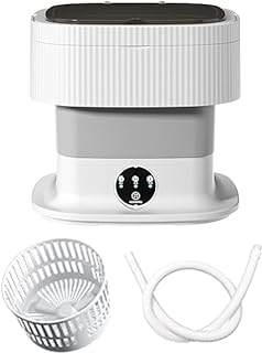 portable washing machine - mini washer with dryer - foldable small laundry with spin dryer for baby clothes, underwear and socks - Folding washing