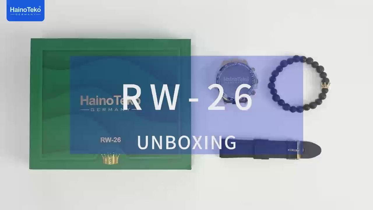 HainoTeko Germany RW-26 Round Smart Watch With Stylish King Bracelet And wireless Charger For Men's