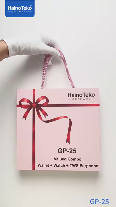 HainoTeko Germany GP 25 Watch with Headphone and Bag Special Gift Pack Combo for Ladies and Womens